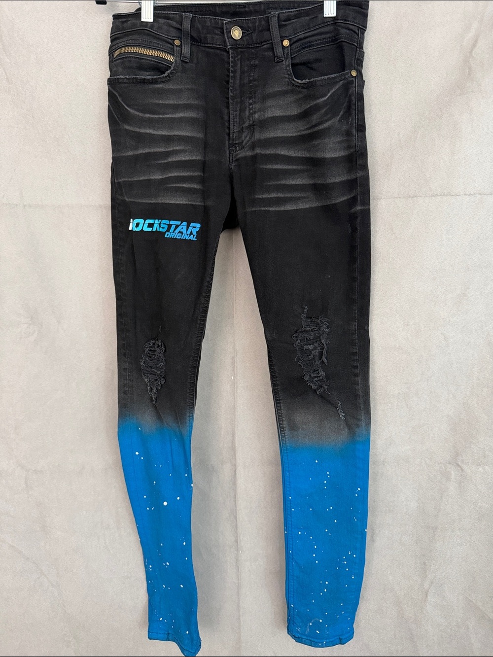 💥Rockstar Original Men’s Black to Blue Dip-Dye Jeans